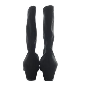 ISSEY MIYAKE ブーツ ショート インヒール スエード 39 ブラック /YO13