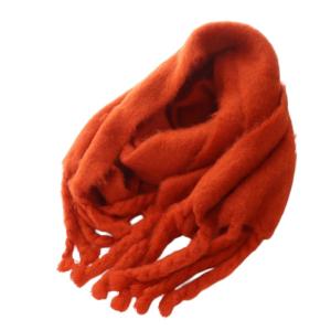 23AW Mohair Mix Big Stole ストール マフラー モヘア フリンジ レッド /YO17