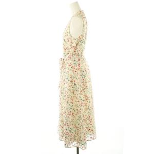 kate spade new york 花柄 ノースリーブ ワンピース ベルト付き 0 白 マルチカラー /CX OS