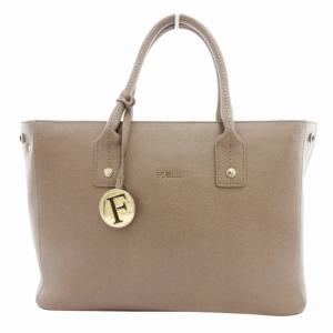 リンダ 2WAY トートバッグ ショルダー ロゴ チャーム レザー グレージュ /HO AA