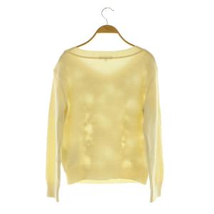 EPOCA Vネックレース長袖ニット セーター ジャガード シアー 40 アイボリー /MY OS