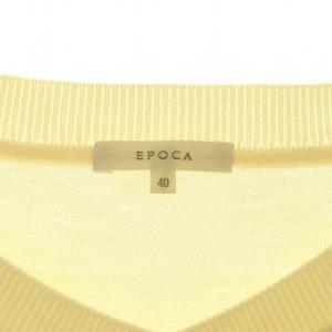EPOCA Vネックレース長袖ニット セーター ジャガード シアー 40 アイボリー /MY OS