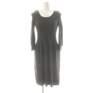 ニットワンピース Uネック ウール シルク カシミヤ 38 グレー /CX OS