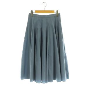 21SS ストレッチツイルフレアスカート ロング 36 ブルー /MY OS