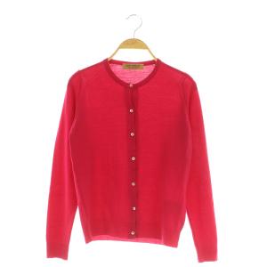 ウール クルーネック カーディガン ニット 長袖 イギリス製 S ピンク /MY OS