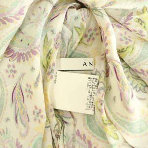 ANAYI ペイズリー ギャザーボウタイブラウス 長袖 プルオーバー ボリュームスリーブ 38 オフホワイト /MY