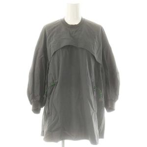 balloon sleeve pullover プルオーバー カットソー チュニック丈 長袖 M グレー