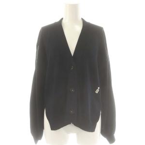 スクエア スリーブ C/D カーディガン ニット 長袖 M ネイビー /HK OS
