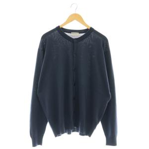 ウールクルーネックニットカーディガン 長袖 L ブルーグレー /ES OS SH