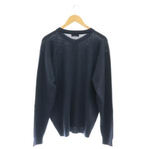 JOHN SMEDLEY ウールクルーネックニットカーディガン 長袖 L ブルーグレー /ES OS SH