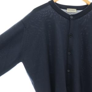 JOHN SMEDLEY ウールクルーネックニットカーディガン 長袖 L ブルーグレー /ES OS SH