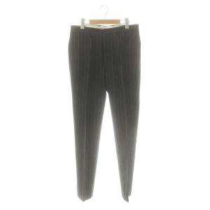 ウールストライプスラックスパンツ テーパード 1 ブラック /HK OS SH