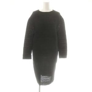 ボーダーニットコクーンワンピースひざ丈 36 ブラック 293639 /DF OS SH