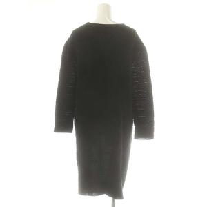 BALENCIAGA ボーダーニットコクーンワンピースひざ丈 36 ブラック 293639 /DF OS SH