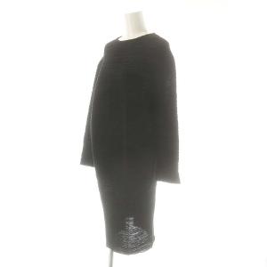 BALENCIAGA ボーダーニットコクーンワンピースひざ丈 36 ブラック 293639 /DF OS SH