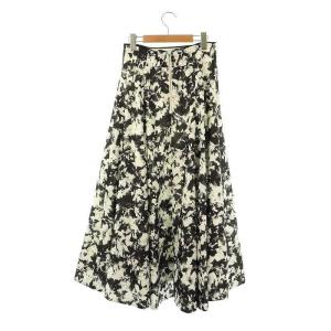 Apuweiser-riche 24AW モノトーンフラワースカート フレアスカート 2 ブラック ホワイト /ES OS