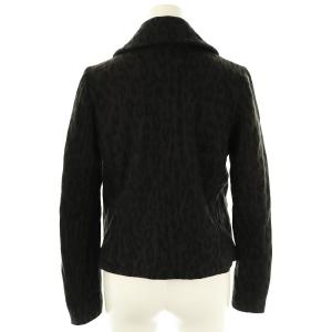 HYSTERIC GLAMOUR ウール混 ヒョウ柄 ダブルライダースジャケット レオパード F チャコール /DF OS