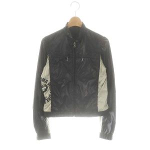 ジップアップ ナイロンジャケット ブルゾン F ブラック グレージュ /DF OS