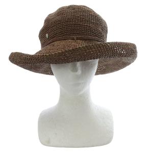 HELEN KAMINSKI ラフィア 麦わら帽子 茶色 ブラウン /SR28