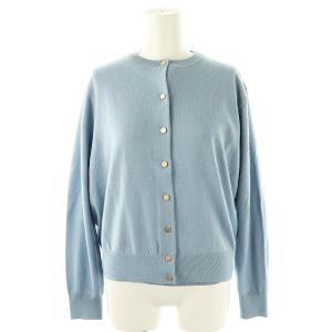 PLST 24AW エクストラファインメリノウールブレンド アンサンブル カーディガン ニット カットソー L サックスブルー