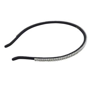 ラインストーン カチューシャ 黒 ブラック /SR9