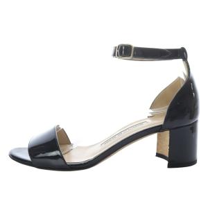サンダル ハイヒール ストラップ エナメルレザー 35.5 ブラック /YO18