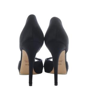 GUCCI パンプス ホースビット ピンヒール セパレート オープントゥ サテン 35.5 ブラック /YO14