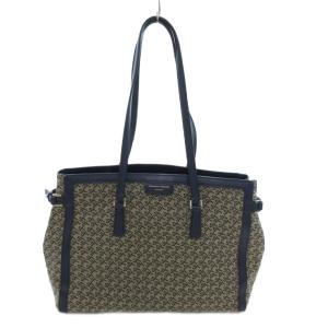 ST Jacquard トートバッグ ジャガード柄 キャンバス 紺 ネイビー ベージュ /UO