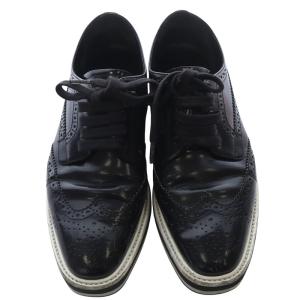 PRADA レザー ウィングチップ ドレスシューズ 36 黒 ブラック /SR2