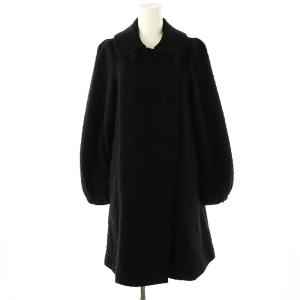 ウール ダブルコート ロング 1 ブラック /HK OS