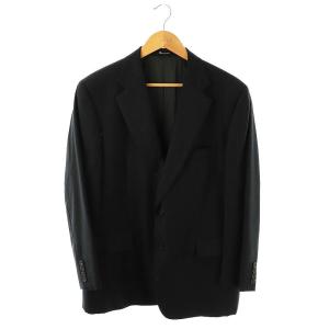 テーラードジャケット ストライプ 2B シルク混 100BB5 ネイビー ブラウン /ES OS