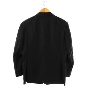 Aquascutum テーラードジャケット ストライプ 2B シルク混 100BB5 ネイビー ブラウン /ES OS