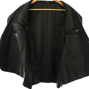 Aquascutum テーラードジャケット ストライプ 2B シルク混 100BB5 ネイビー ブラウン /ES OS