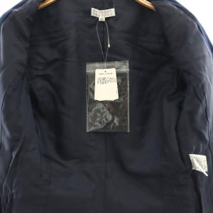 BARNEYS NEW YORK ベロア テーラードジャケット 総裏地 38 紺 ネイビー /CX OS