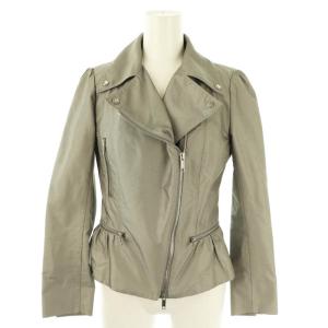 ダブル ライダース ジャケット ジップアップ 38 グレー /HK OS