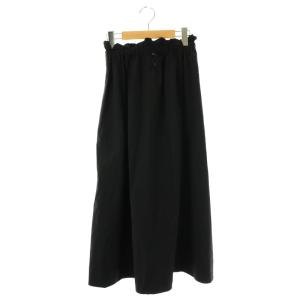 24SS GATHER マキシスカート ギャザースカート ロング 36 ブラック /ES OS