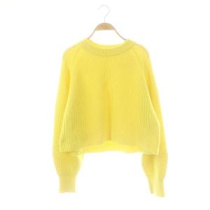 プルオーバー  ニット セーター クロップド丈 F 黄色 /MI OS