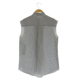 allureville オックススタンドフリルフレンチスリーブシャツ ストライプ 2 ネイビー /MY OS