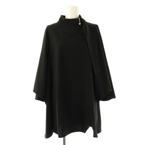 23AW メタルアクセントチュニック 長袖 スタンドカラー 38 黒 ブラック /AT OS