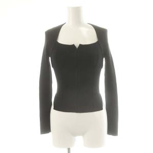 23AW スクエアデザインリブニット トップス カットソー 長袖 F ブラック /HK OS