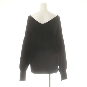 L'Appartement PREMIUM HIGHST PULLOVER ニット プルオーバー Vネック 長袖 ブラック /DF