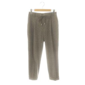 Pe/Visドロストパンツ テーパードパンツ チェック 1 グレージュ ブラック /DF OS