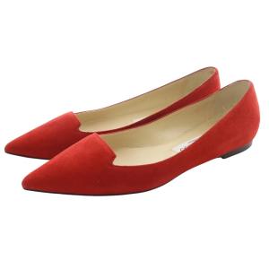 フラット パンプス ポインテッドトゥ スエード 36 赤 レッド /SR8
