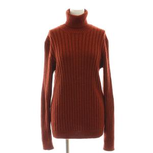 アルパカタートルネックニットプルオーバー S レッド