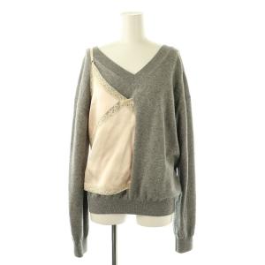 キャミソールレイヤー変形ニット セーター XS グレー /DF OS