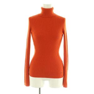 ロゴ刺繍 タートルネックリブニット セーター 38 オレンジ /ES OS