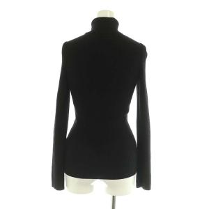 BURBERRY LONDON ロゴ刺繍 タートルネックリブニット セーター 38 ブラック /ES OS