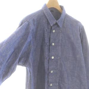 45rpm demoオックスフォードの908エイトノットシャツ ブラウス 長袖 ネイビー /SY OS