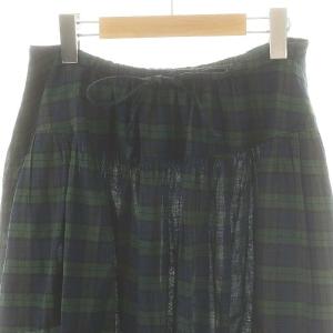 45rpm インドカディミニタータンのイージースカート ロング ネイビー グリーン /SY OS