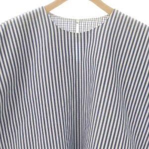 45rpm ダンプ無双のMシャツ ブラウス ストライプ ブルー ホワイト /DF OS